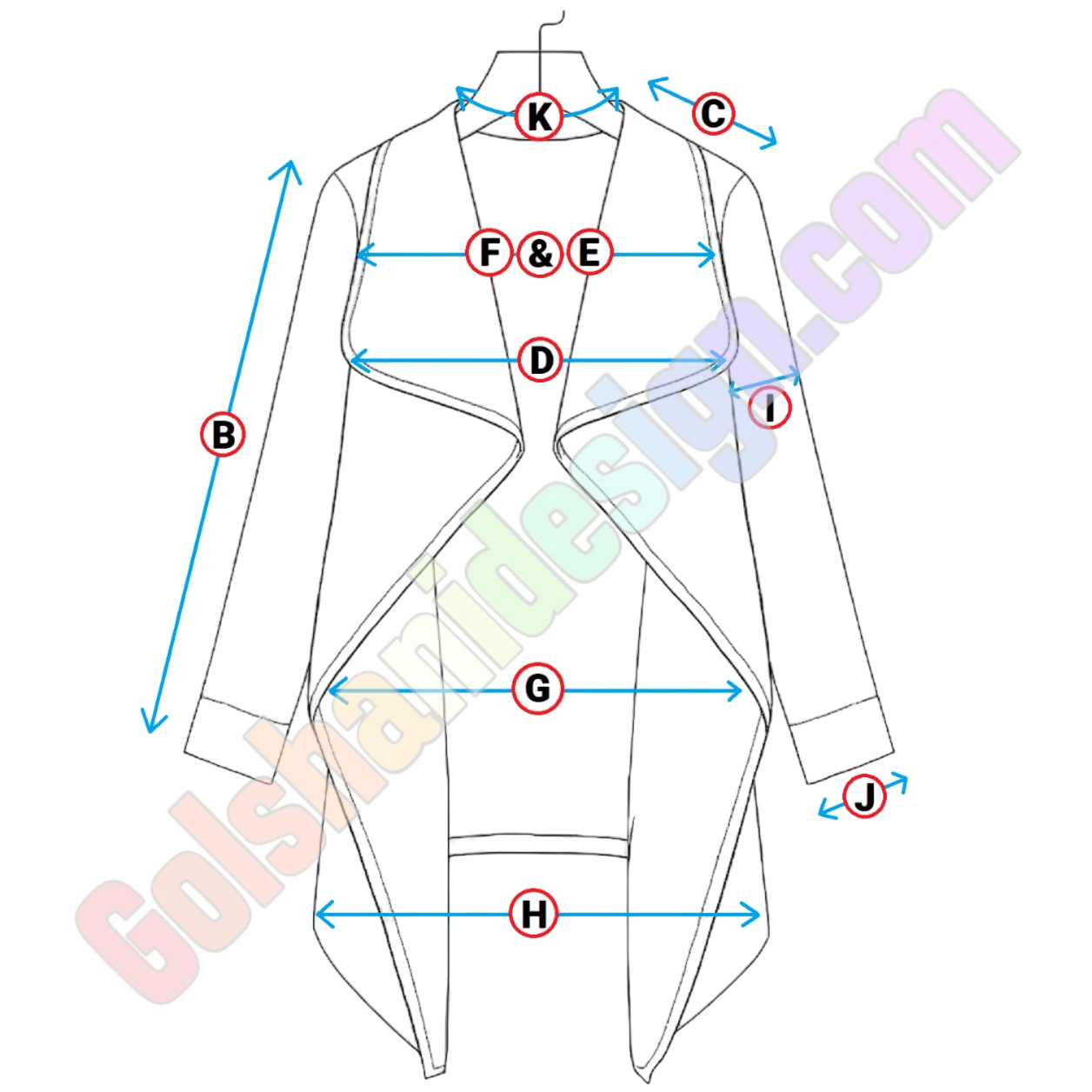 الگو کت زنانه یقه دراپه (کد۱۴۰)(سایز ۳۸ تا 50)
